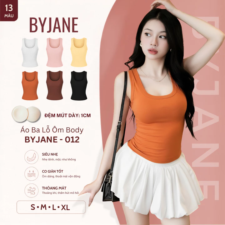 [KO MÚT / KÈM MÚT] Áo ba lỗ nữ BYJANE, Áo 2 dây bản to, Áo tanktop chất thun mịn co dãn 4 chiều phù hợp đi tập - 012