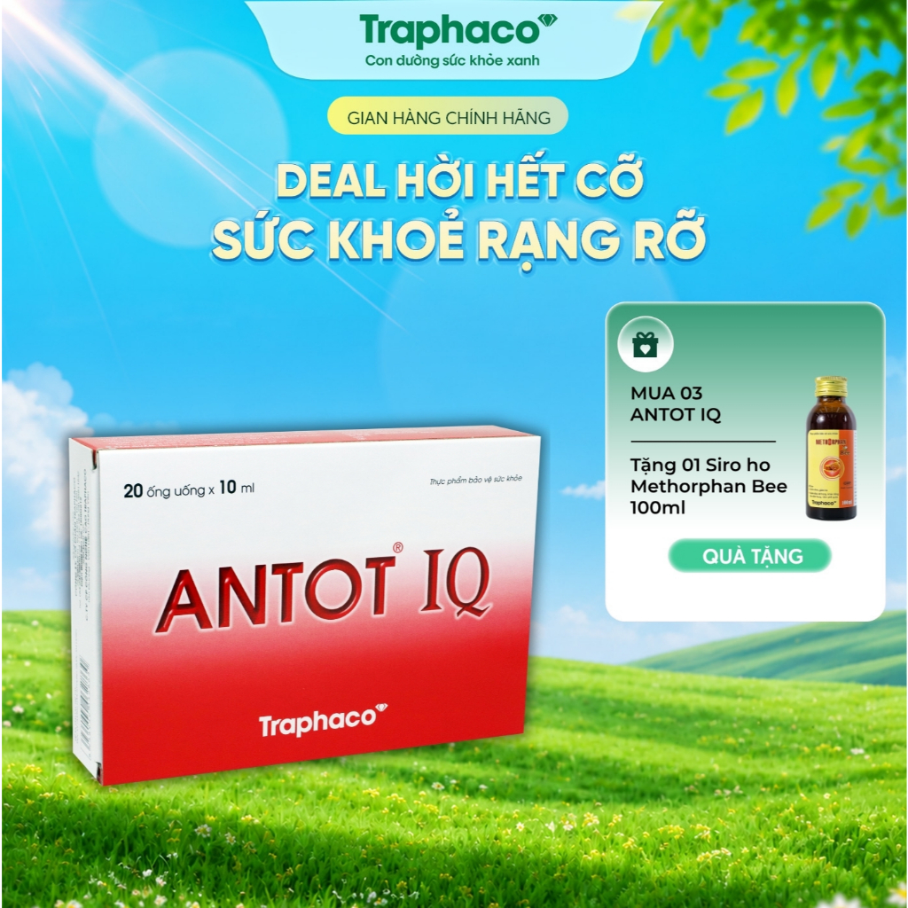 TPBVSK ANTOT IQ Traphaco- Hỗ Trợ: Phát Triển Não Bộ Tăng Khả Năng Tập Trung, Tăng Hấp Thu Hộp 20 Ống Uống x 10m | BigBuy360 - bigbuy360.vn