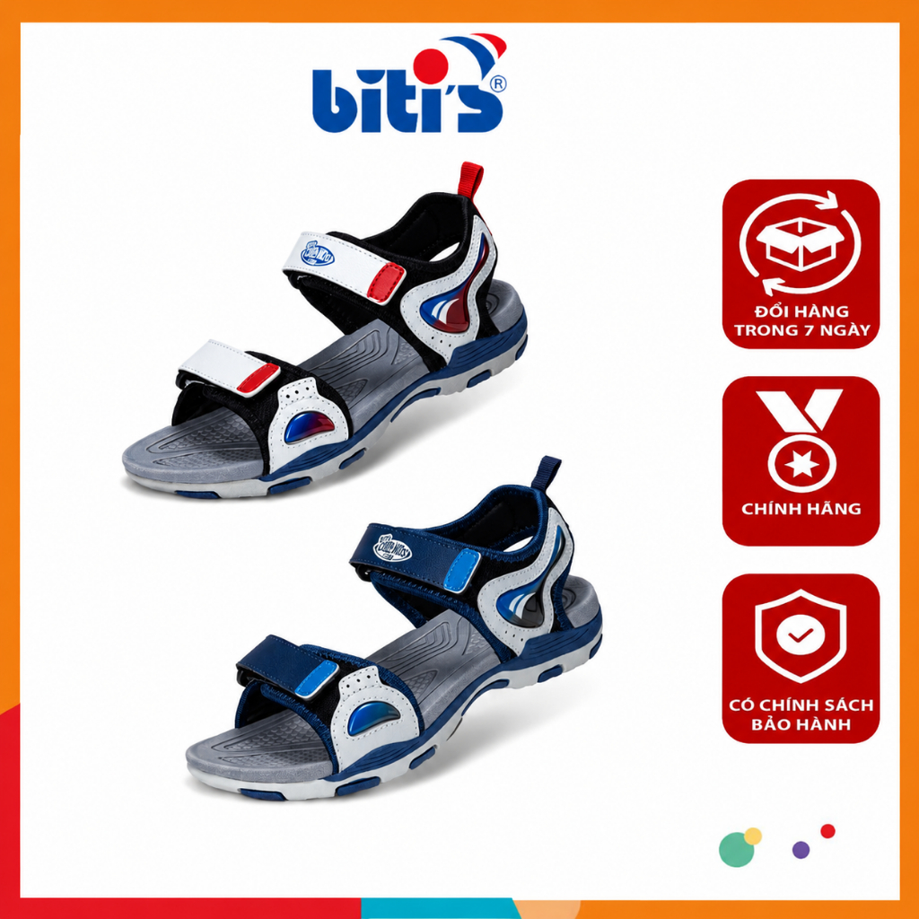 Giày Sandal Bé Trai Biti's Basi BYB000900 – Đế Siêu Bền Chống Trượt, Êm Chân, Quai Dán Tiện Lợi | BigBuy360 - bigbuy360.vn