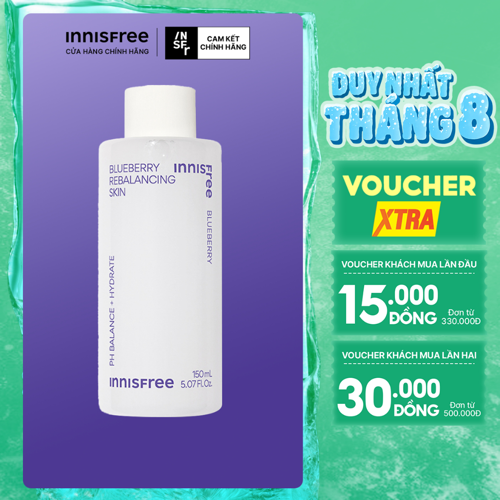 Nước cân bằng giữ ẩm da innisfree Blueberry Rebalancing Skin