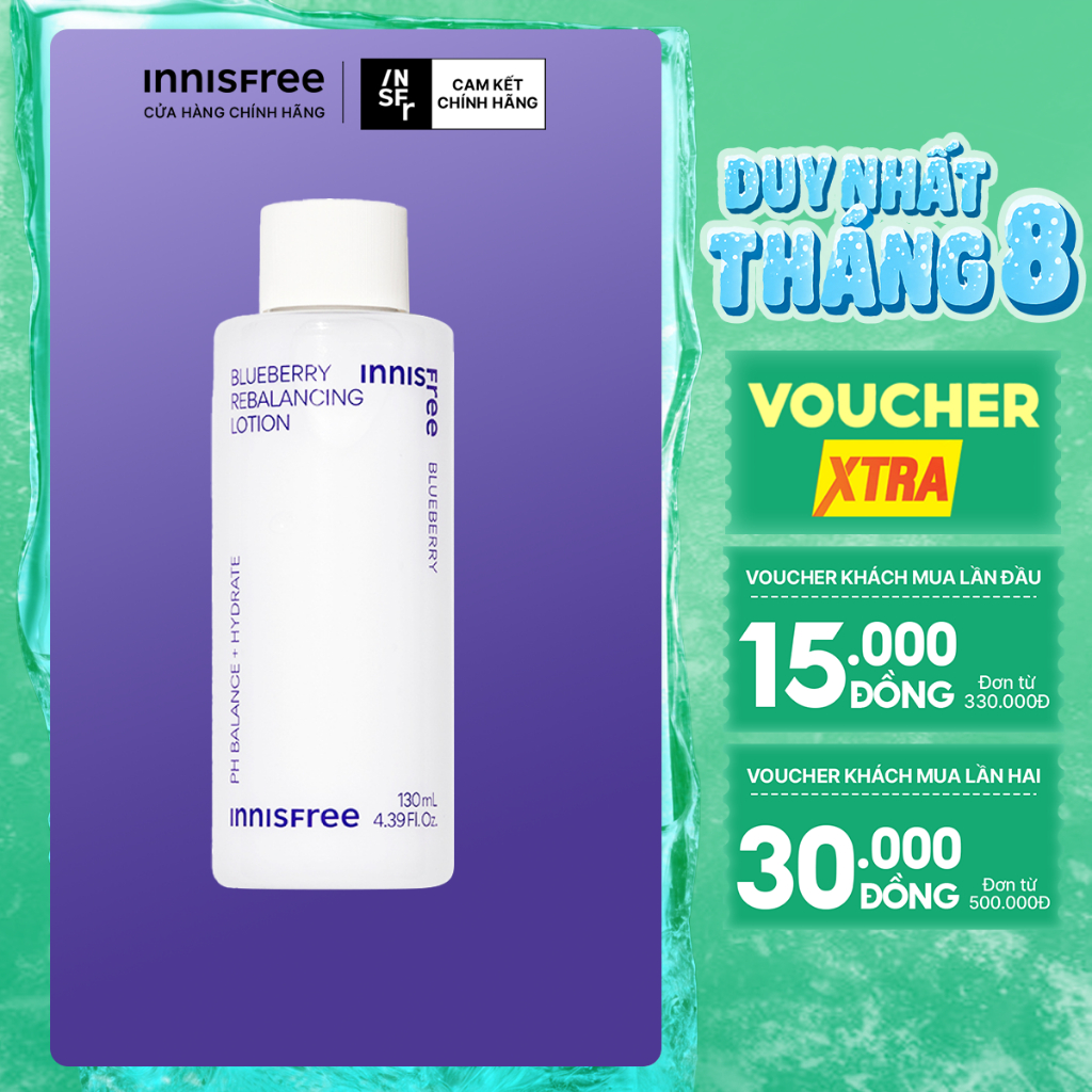 Sữa dưỡng ẩm Blueberry hỗ trợ cân bằng dầu và độ ẩm innisfree Blueberry Rebalancing Lotion 130ml