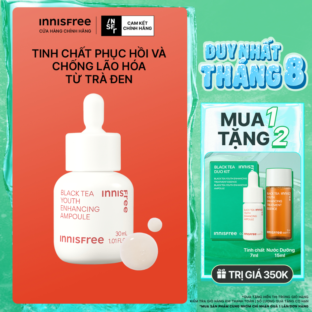 Tinh chất phục hồi da và chống lão hóa trà đen innisfree Black Tea Youth Ampoule 30 mL
