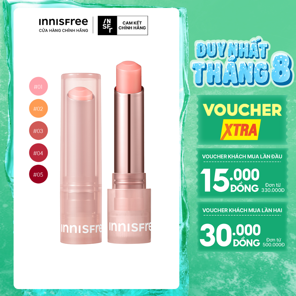 Son dưỡng môi có màu innisfree Dewy Tint Lip Balm 3.2g