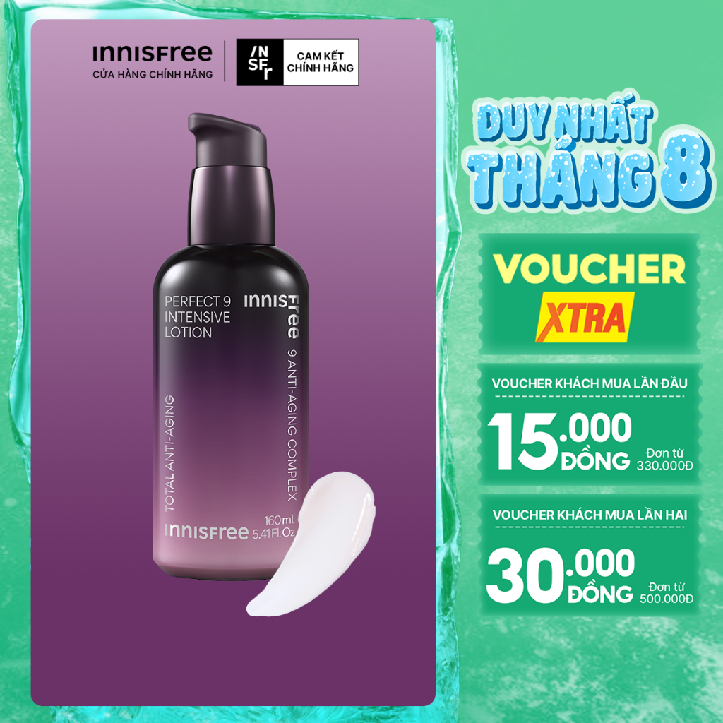 Sữa dưỡng ẩm ngăn ngừa lão hóa da chuyên sâu INNISFREE Perfect 9 Repair Lotion 160ml