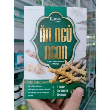 KORAS ĂN NGỦ NGON– HỖ TRỢ GIÚP DỄ NGỦ, NGỦ SÂU, NGỦ NGON GIẤC ( hộp 30 viên) thực phẩm bảo vệ sức khỏe