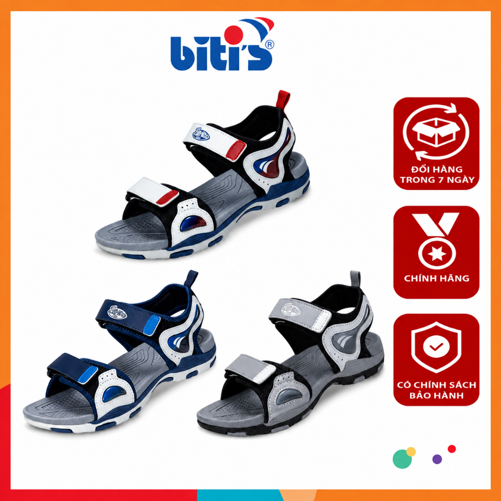 Giày Sandal Bé Trai Biti's Basi BYB000900 – Đế Siêu Bền Chống Trượt, Êm Chân, Quai Dán Tiện Lợi | BigBuy360 - bigbuy360.vn