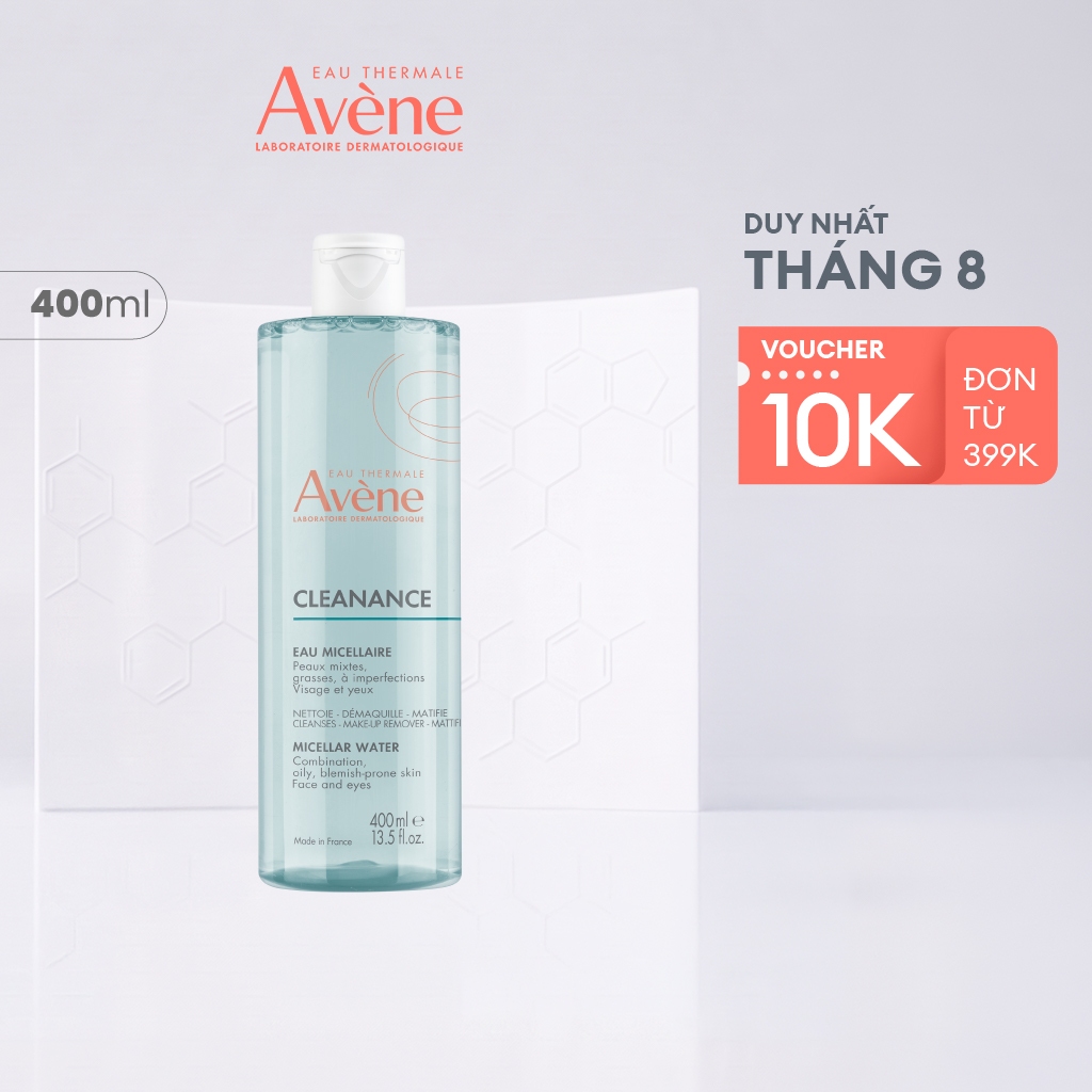Nước tẩy trang cho da dầu mụn Eau Thermale Avène CLEANANCE Micellar Water làm sạch bụi bẩn bã nhờn lớp trang điểm 400ml