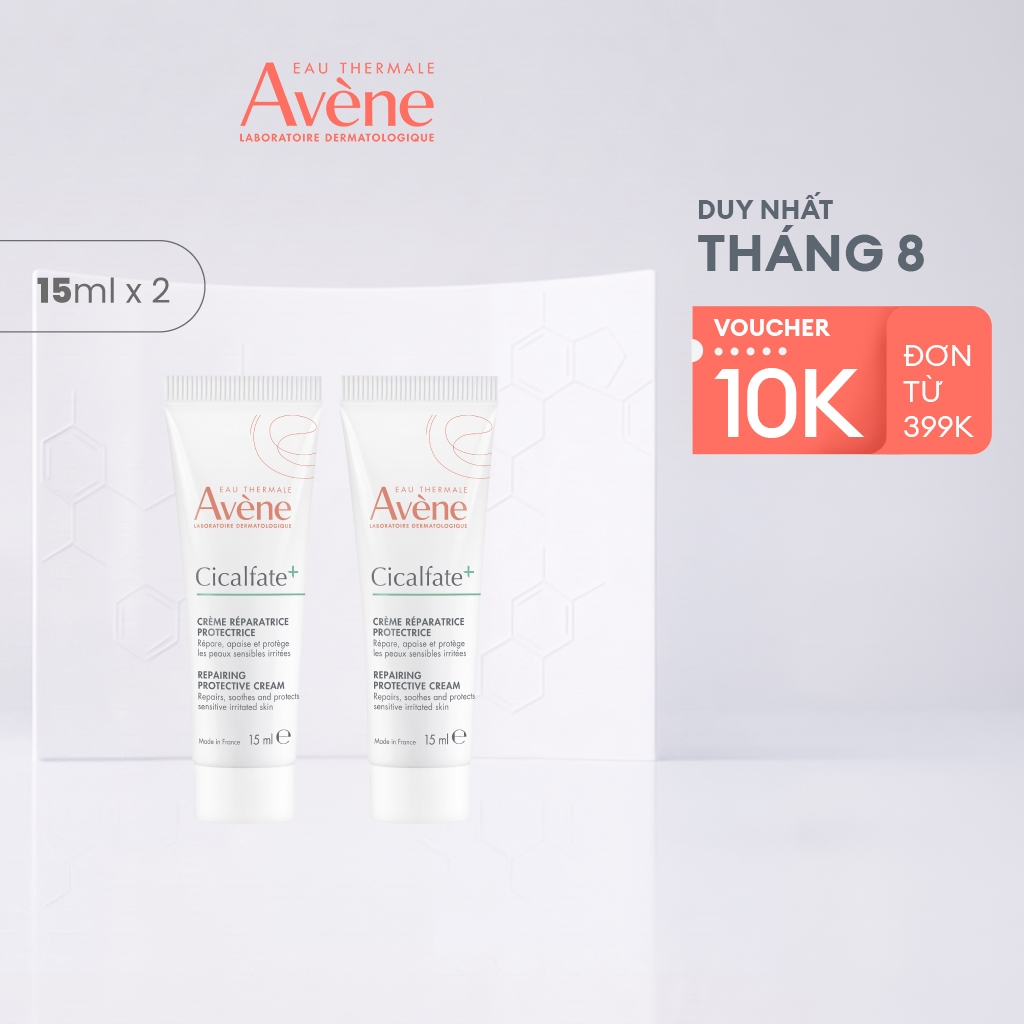 Combo 2 Kem phục hồi Eau Thermale Avène CICALFATE+ Repairing Protective Cream giúp làm lành da 15ml