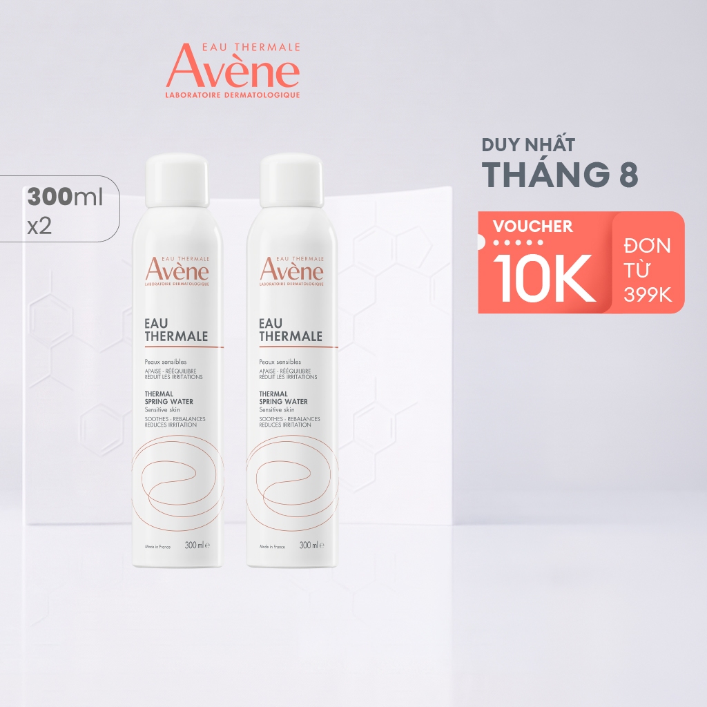 Combo 2 chai xịt khoáng cấp ẩm Eau Thermale Avène EAU THERMALE 300ml giúp làm dịu và bảo vệ da