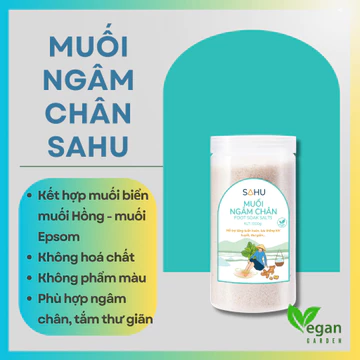 Muối Ngâm chân thư giãn Epsom Sahu Muối biển truyền thống Ăn thực dưỡng - Ăn Chay - Ăn Kiêng Vegangarden