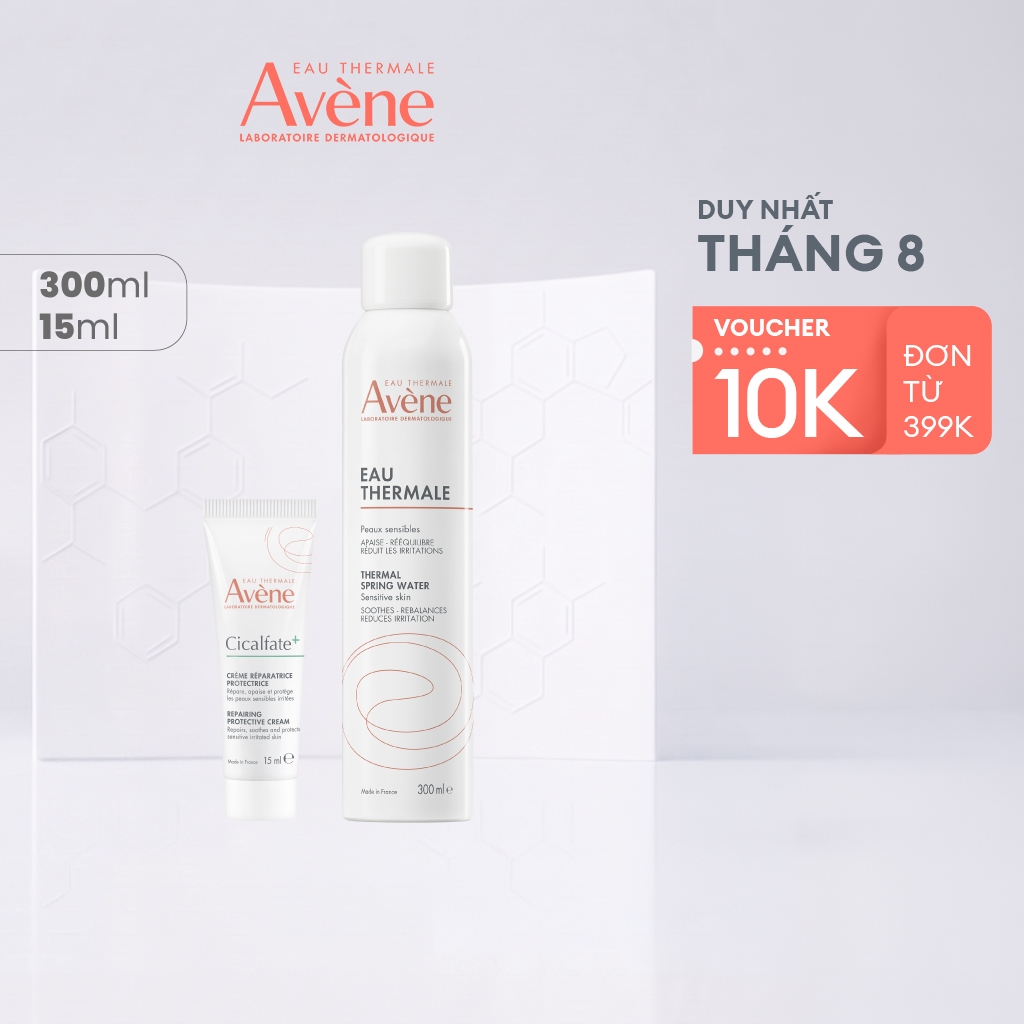 Combo phục hồi da tổn thương AVÈNE CICALFATE+ 15ml và xịt khoáng AVÈNE THERMAL SPRING WATER 300ML