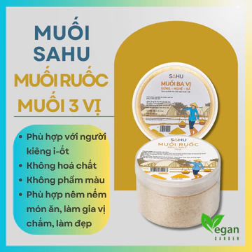 Muối Ruốc Muối ba vị muối tiêu đen Sahu Muối biển truyền thống Ăn thực dưỡng - Ăn Chay - Ăn Kiêng Vegangarden