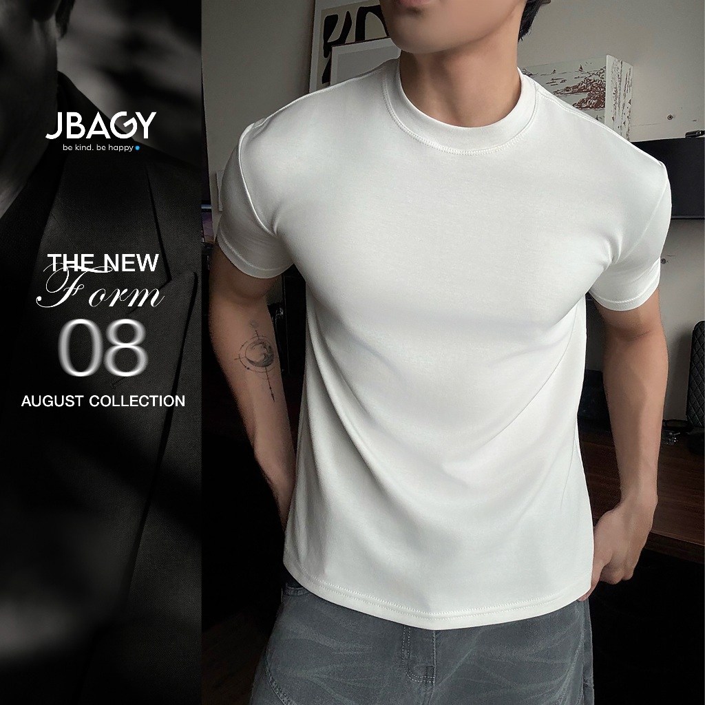 Áo thun nam Muscle Fit vải Cotton Hàn mềm mịn tôn dáng – JT2503