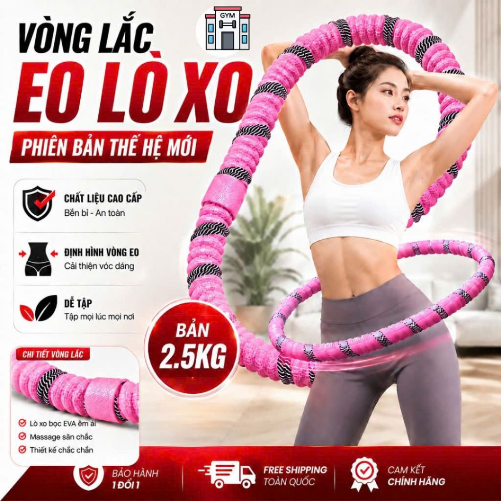 (ĐỦ CỠ ) Vòng Lắc Eo Thế Hệ Mới Bản To Nặng Gia Tăng Sức Mạnh Giúp Định Hình Vòng Eo Thon Gọn