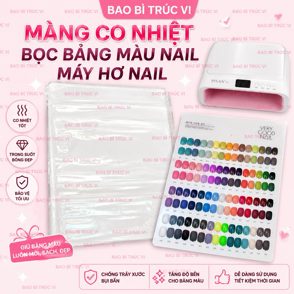 MÀNG CO NHIỆT BỌC MÁY HƠ NAIL  +  BẢNG MÀU NAIL ( Đọc mô tả )