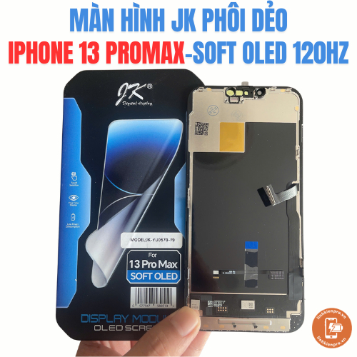 Màn hình thay thế cho ip 13 ProMax Soft oled phôi dẻo 120Hz chính hãng JK - Bảo hành 6 tháng