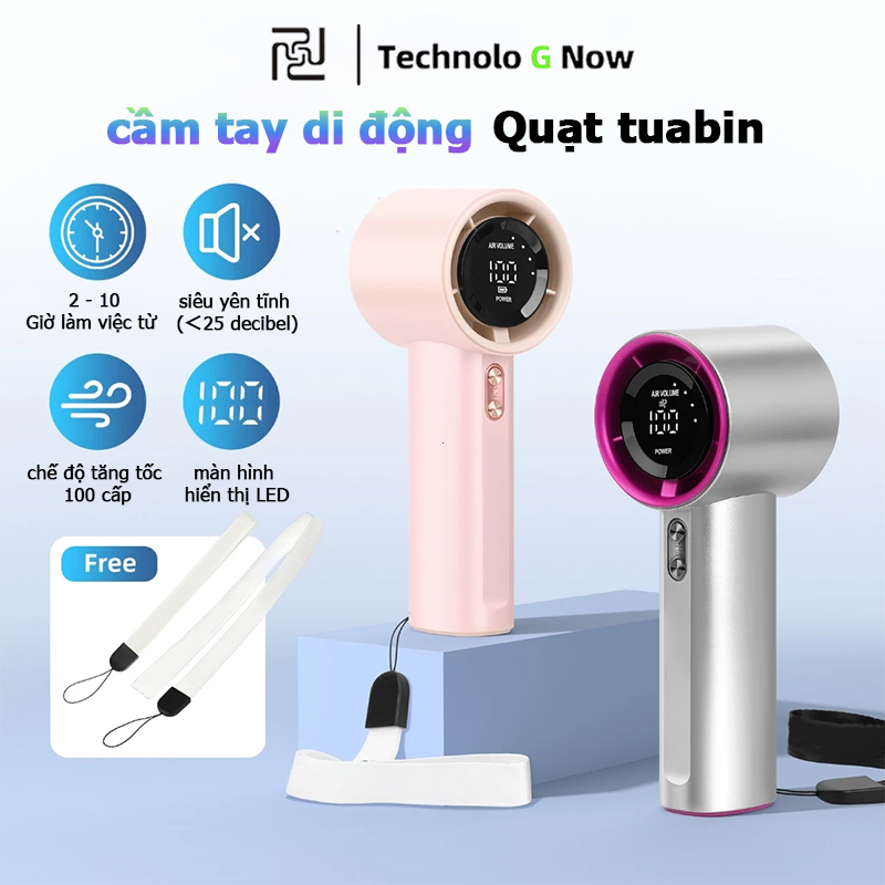【Lạnh mát lâu dài】Quạt cầm tay Mini LED Màn hình Quạt Mini Đồng hành du lịch, đi làm và gia đình Quạt Turbo tốc độ cao