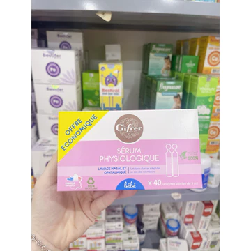 Nước Muối Sinh Lý Physiologique Vệ Sinh Tai, Mũi, Mắt Cho Bé Hộp 40 Ống x 5ml date t10/2026