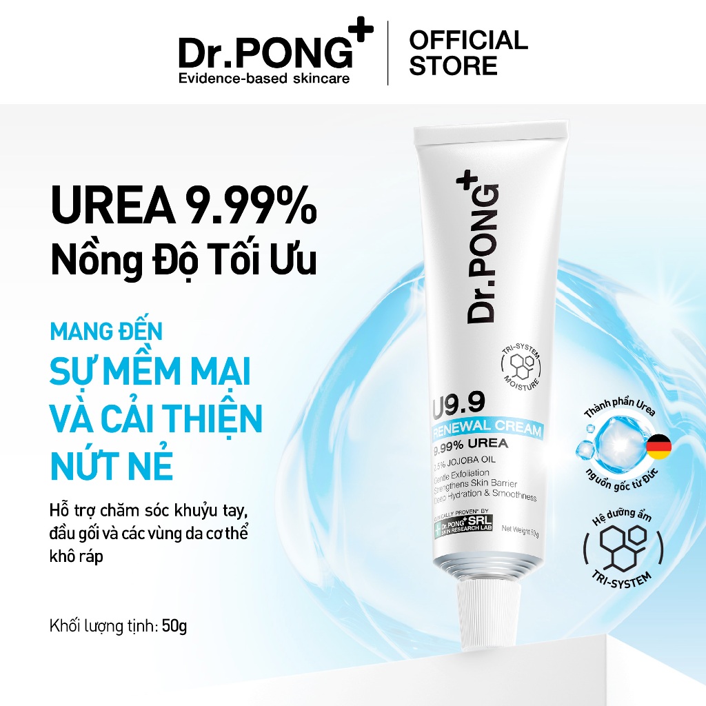 Kem dưỡng hỗ trợ giảm thô ráp, nứt nẻ và dưỡng ẩm cho da Dr.PONG U9.9 RENEWAL CREAM | BigBuy360 - bigbuy360.vn