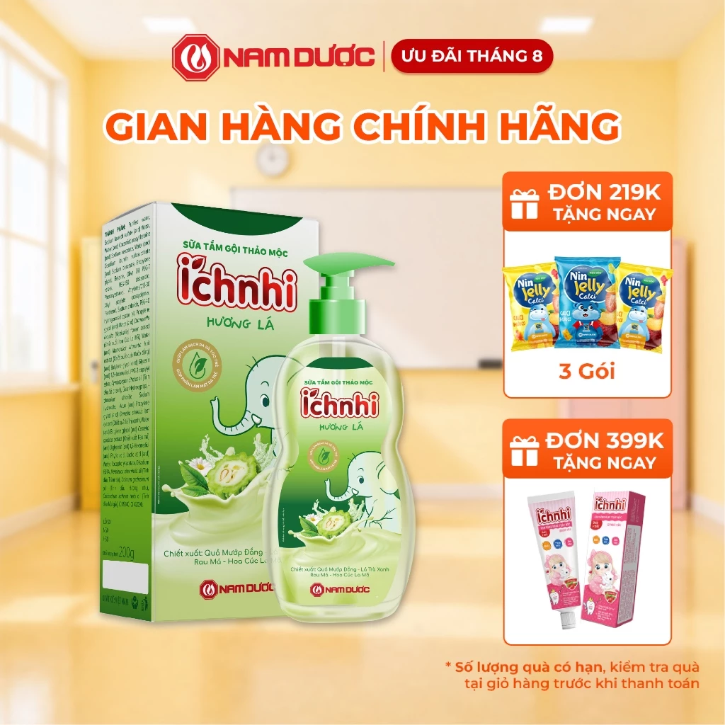 Sữa tắm gội thảo mộc Ích Nhi chai 200ml