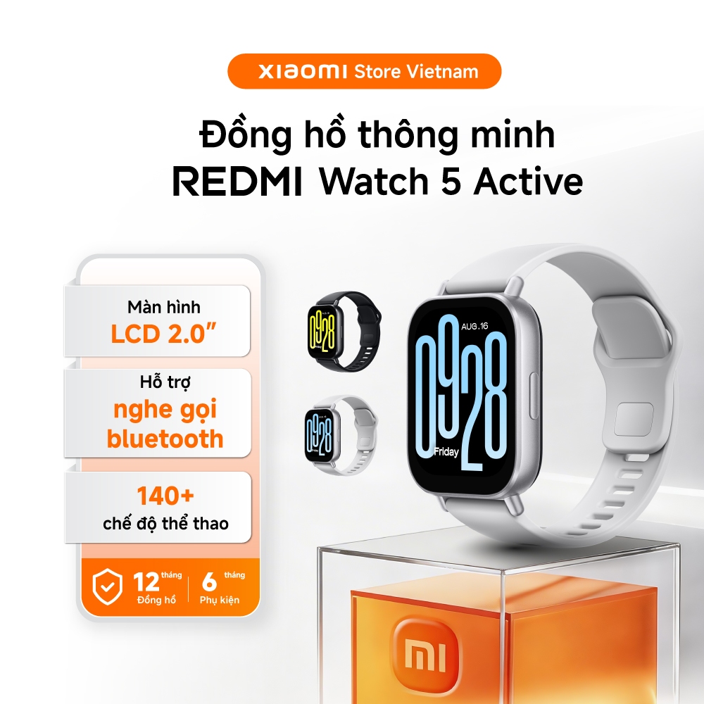 Xiaomi Đồng hồ thông minh Redmi Watch 5 Active | LCD 2'' | Nghe gọi bluetooth | Kháng nước 5ATM - BH 1 năm chính hãng