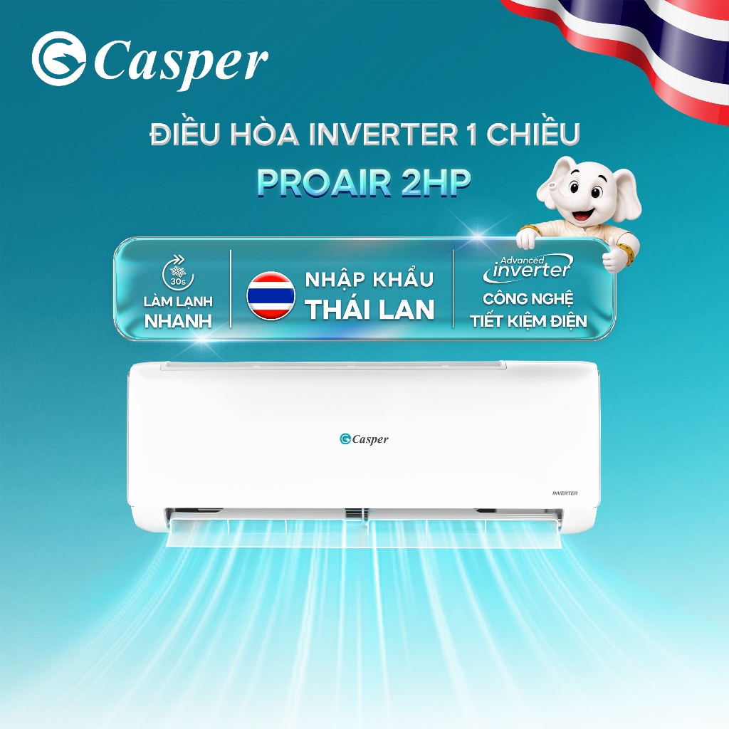 Điều hòa Casper Inverter ProAir 1 chiều 2HP JC-18IU36 - Bảo hành 3 năm- Chính hãng