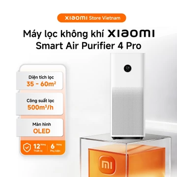Xiaomi Máy lọc không khí thông minh Smart Air Purifier 4 Pro | Công suất lọc 500m³/h | 35 - 60m² - BH 1 năm chính hãng