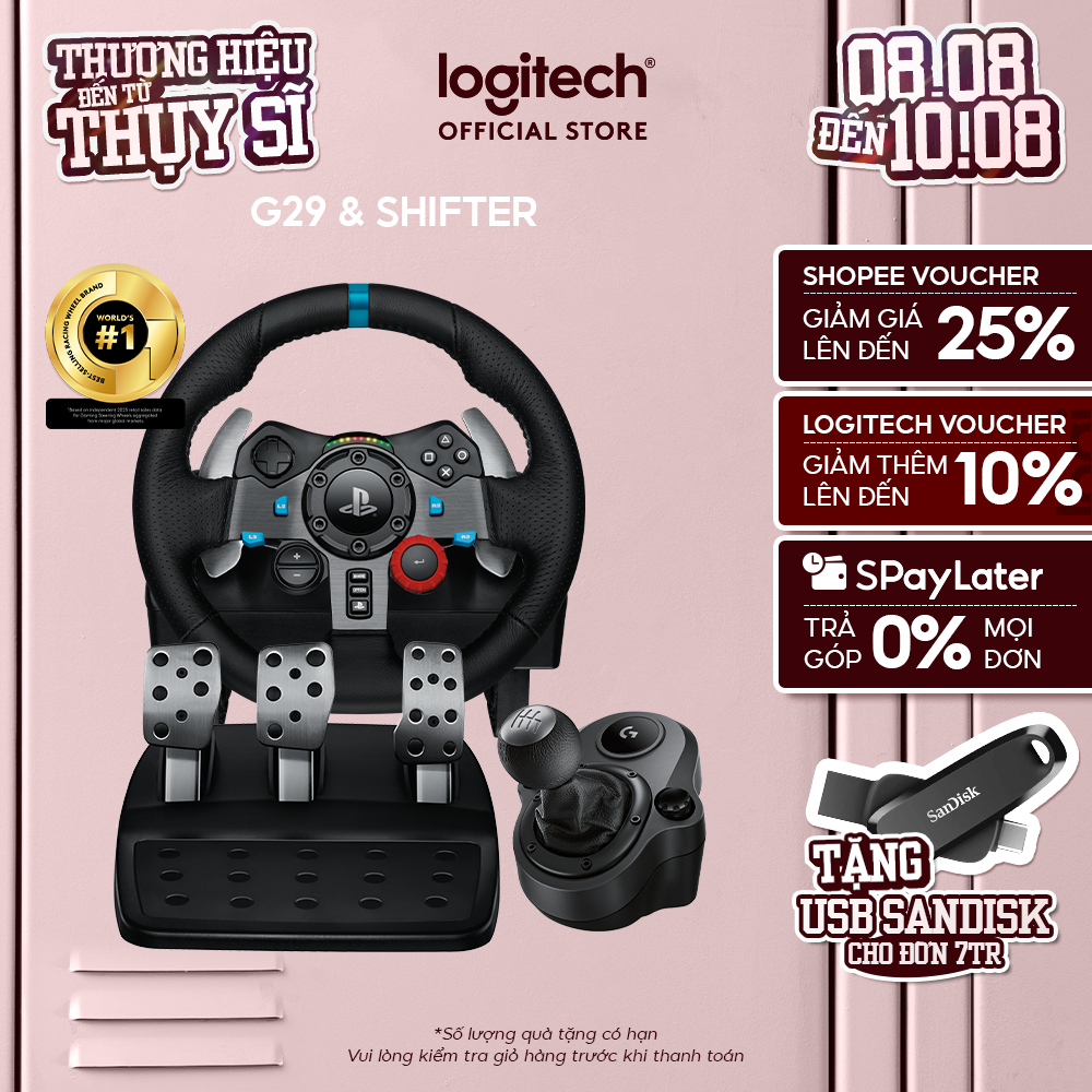 Combo vô lăng Logitech G29 và cần số SHIFTER