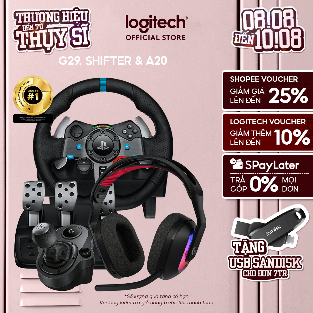 Combo vô lăng Logitech G29, cần số SHIFTER và tai nghe Astro A20