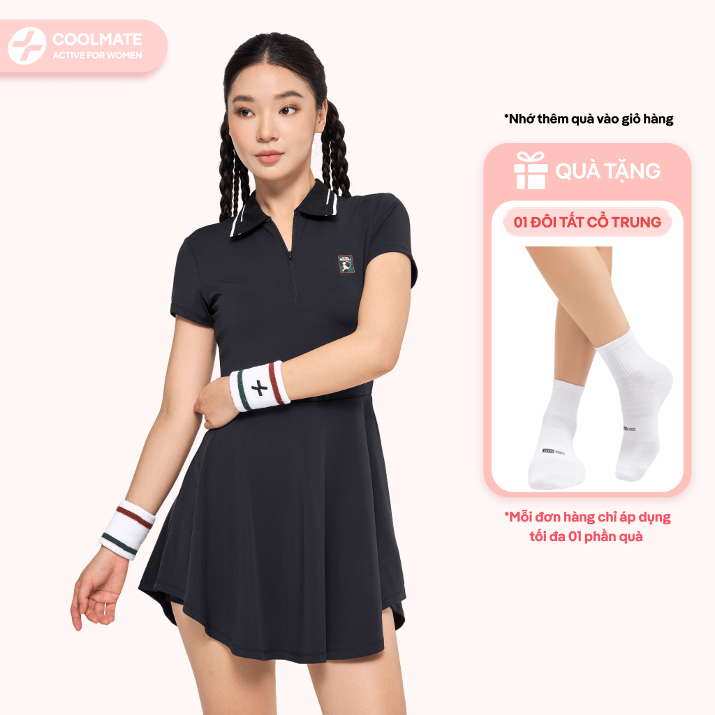 [TẶNG TẤT] Váy Polo thể thao Pickleball Dink Shot nhẹ, co giãn, thoáng khí - Coolmate Active For Women