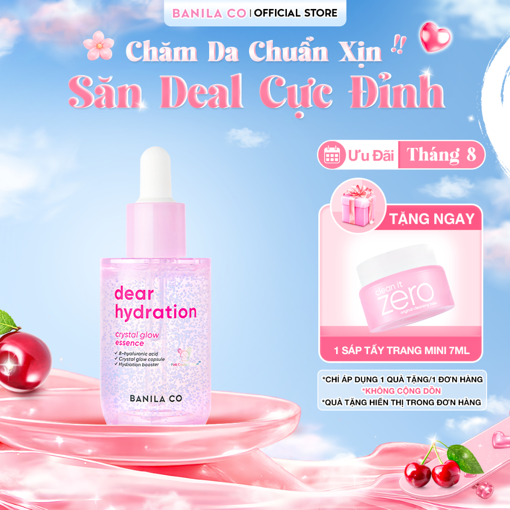 Tinh Chất Dưỡng Ẩm Cấp Ẩm Phục Hồi Banila Co Dear Hydration Crystal Glow Essence Cho Da Mịn Màng 50ML