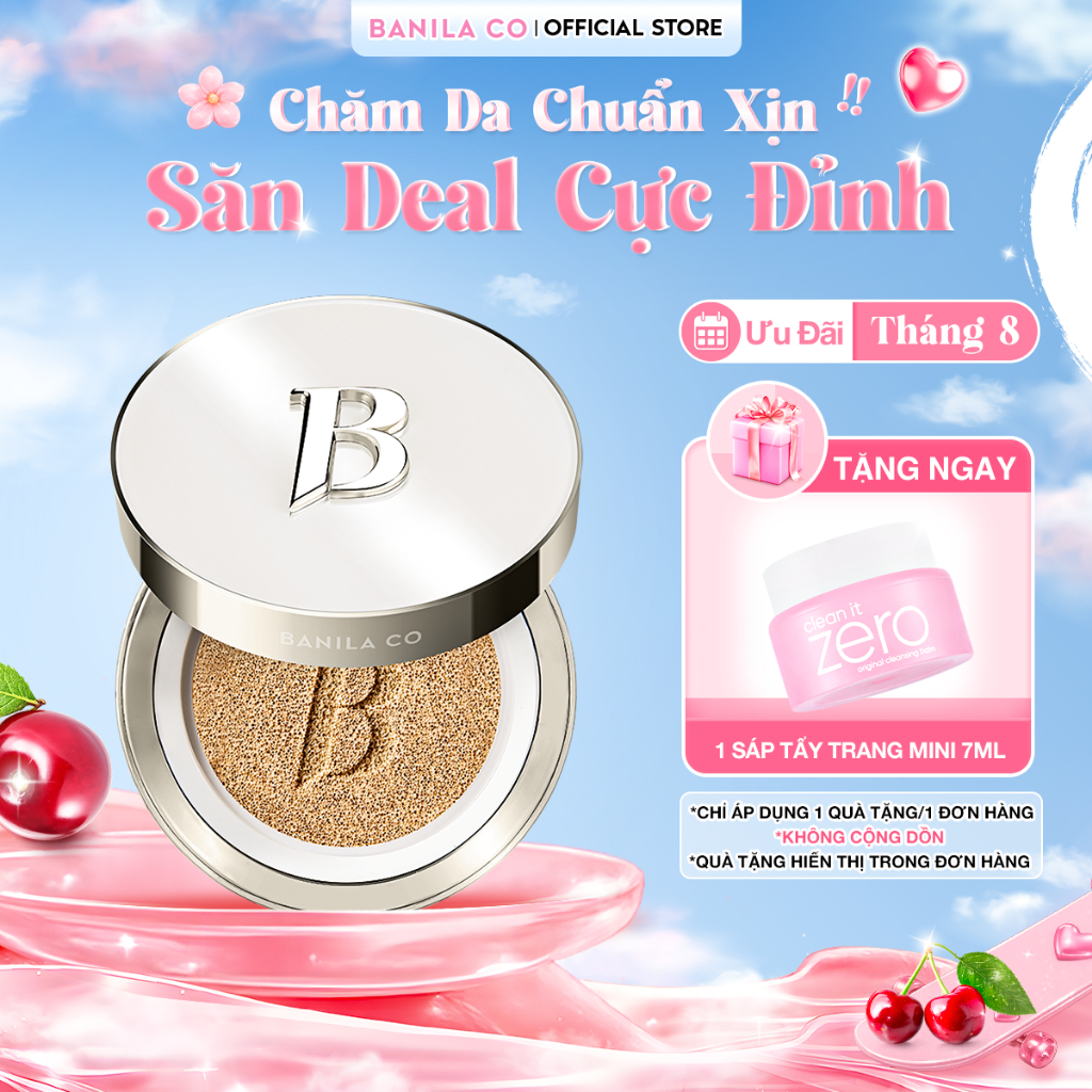 Phấn Nước BANILA CO Covericious Ultimate White Cushion SPF38 PA++ 14G che phủ tự nhiên, không gây mốc da