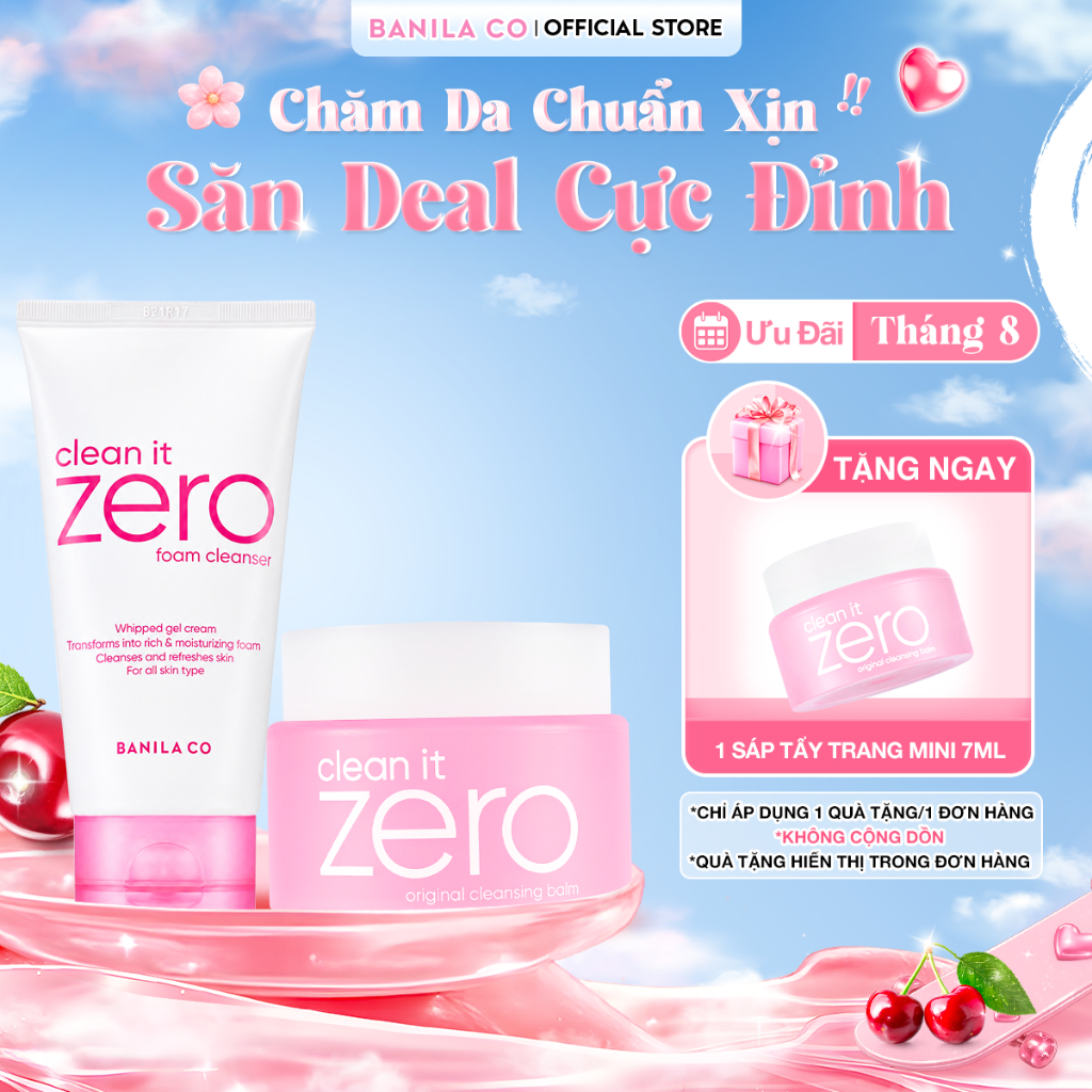 COMBO Sữa rửa mặt 150ML + Sáp tẩy trang 100ML BANILA CO O​r​i​g​i​n​a​l dành cho mọi loại da