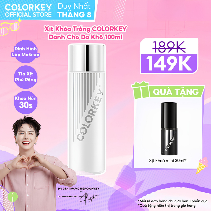 Xịt Khóa Nền Cho Da Khô 100ml - Tia Phun Siêu Mịn, Lớp Nền Căng Bóng, Giúp Lớp Makeup Cố Định