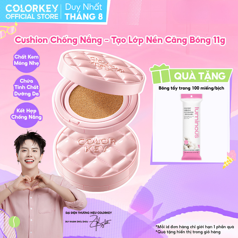 Phấn Nước Cushion Colorkey SPF50+ PA++++ Chống Nắng, Kiềm Dầu, Che Phủ Tự Nhiên, Makeup Mỏng Nhẹ 11g