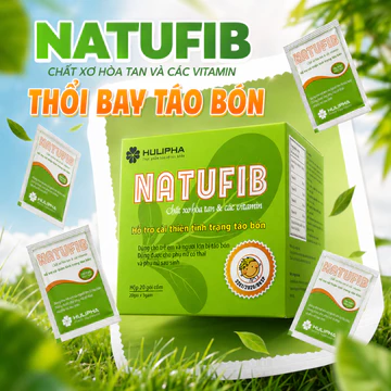 Cốm Natufib Bổ Sung Chất Xơ Hoà Tan FOS Chống Táo Bón, Giảm Rối Loạn Tiêu Hoá, Hộp 20 Gói