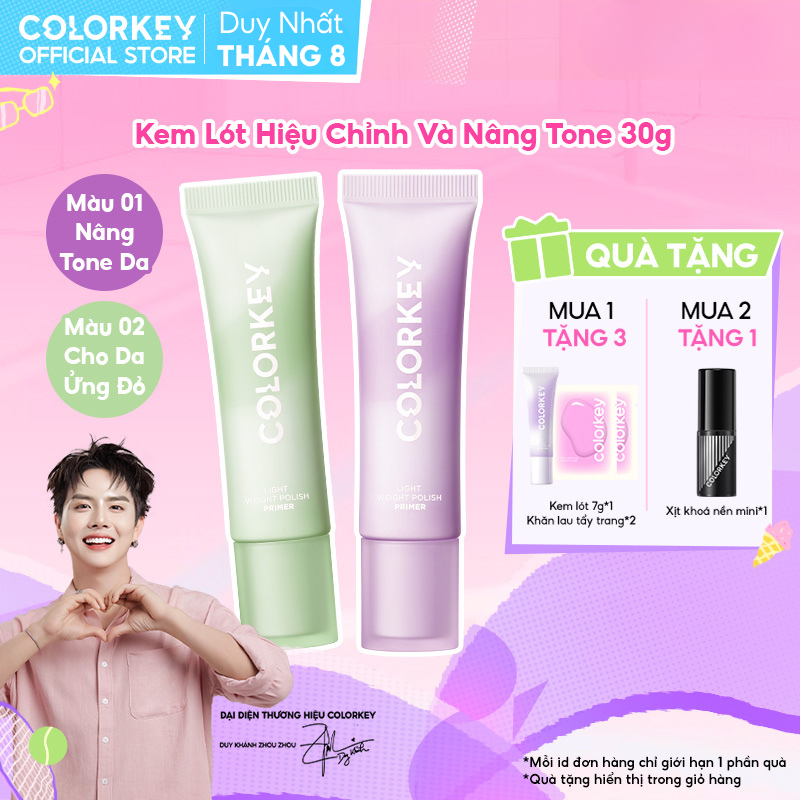 Kem Lót Colorkey Nâng Tone 30g - Hiệu Chỉnh Da Xỉn Màu , Mỏng Nhẹ, Không Bí Da, Giúp Lớp Nền Bền Lâu