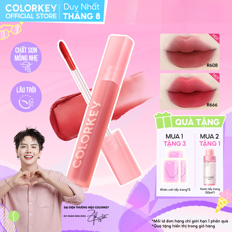 Son Velvet COLORKEY Chất Son Kem Nhung, Mịn Lì, Mềm Mượt Trên Môi 3g/2.5g