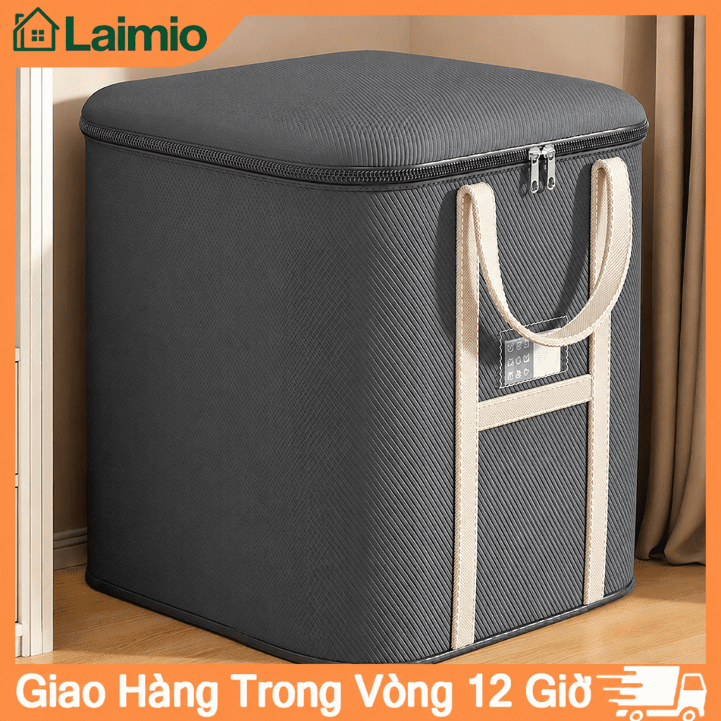 Giỏ Đựng Quần Áo Vải Chống Nước (140L,180L,210L), Túi Đựng Chăn Màn Đa Năng Gấp Gọn, Giỏ Cất Trữ
