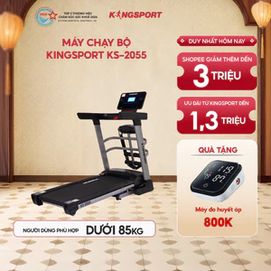 Máy Chạy Bộ KINGSPORT KS-2055 Đa Năng 12 Chương Trình Luyện Tập, Tải Trọng 130kg
