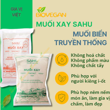 Muối Xay Sahu Muối biển truyền thống Ăn thực dưỡng - Ăn Chay - Ăn Kiêng BioVegan