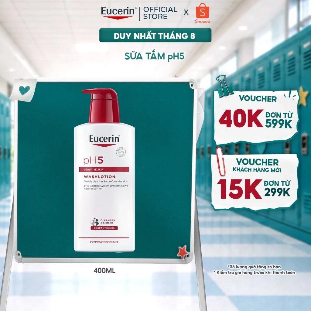 Sữa tắm Eucerin pH5 Washlotion 400ml cho da nhạy cảm