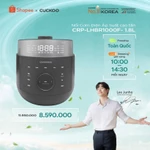 Nồi Cơm Điện Tử Áp Suất Cao Tần Cuckoo CRP-LHBR1000F 1.8 Lít -Lòng nồi X-Wall Black - áp suất 2.0 ATM- bảng Tiếng Việt — ảnh 1