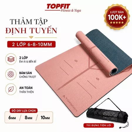 Thảm Tập Yoga Định Tuyến Topbody Topfit TPE Chống Trượt
