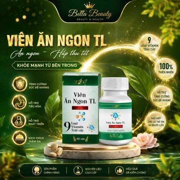 Thực Phẩm Chức Năng Viên Ăn Ngon TL- 9 loại vitamin trái cây 1 hộp 100 viên giúp ăn ngon, tăng cân