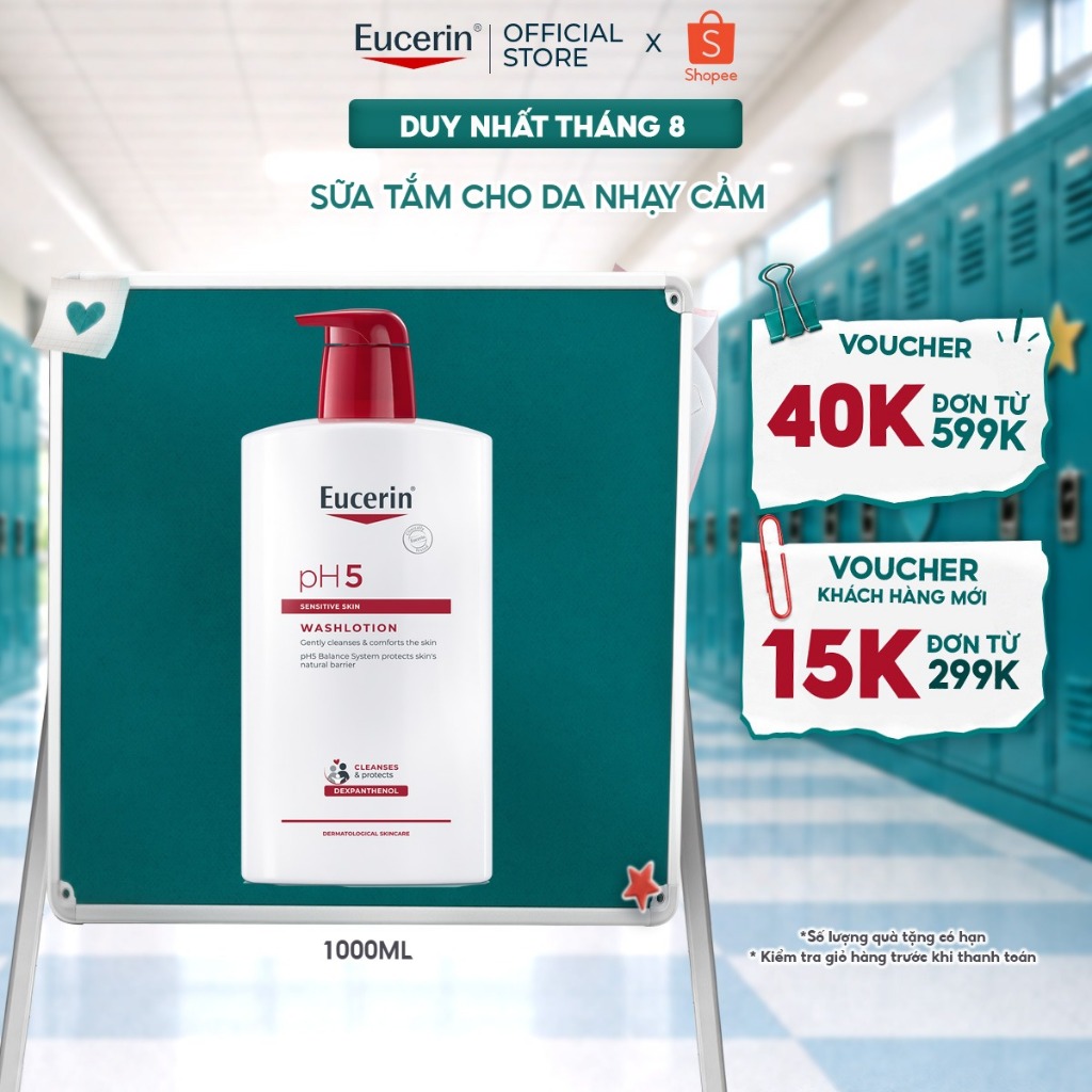 Sữa Tắm Eucerin Ph5 Washlotion Dành Cho Da Nhạy Cảm (1000Ml)