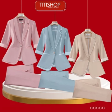 ( Đặt Nhanh ) Áo Blazer Nữ,Áo Vest Nữ , Bộ Blazer Nữ TITISHOP,Suit Nữ Công Sở,Bộ Vest Nữ Công Sở ACC 1886 096