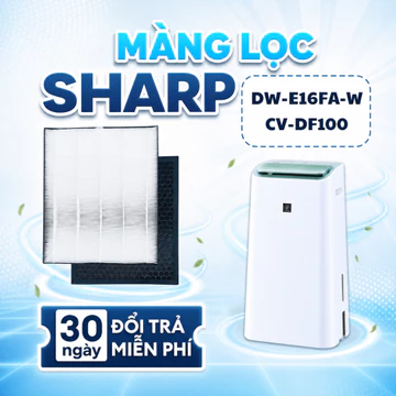 Màng lọc không khí Sharp DW-E16FA-W/ CV-DF100. Bộ lọc Hepa & than hoạt tính cho máy hút ẩm lọc không khí Sharp