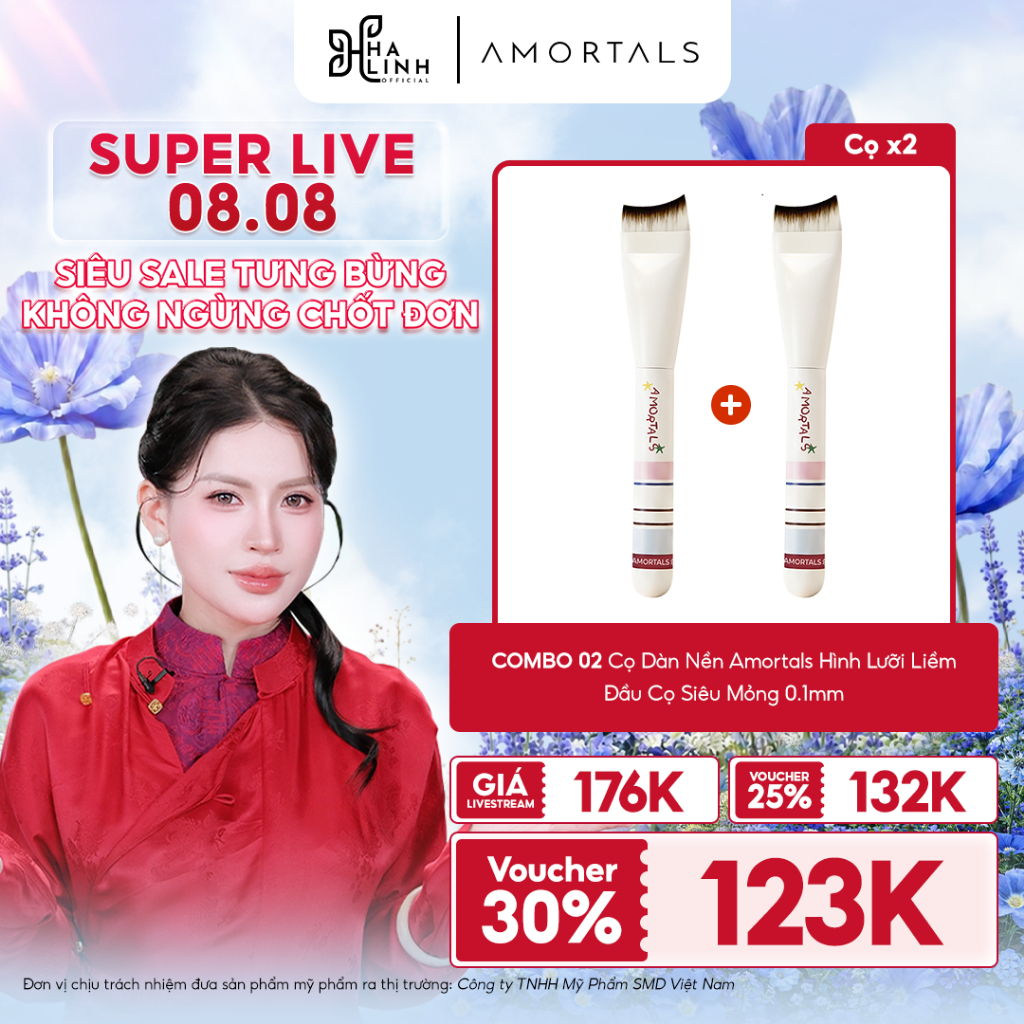 Cọ Dàn Nền Amortals Hình Lưỡi Liềm - Đầu Cọ Siêu Mỏng 0.1mm, Tán Nền Siêu Mịn