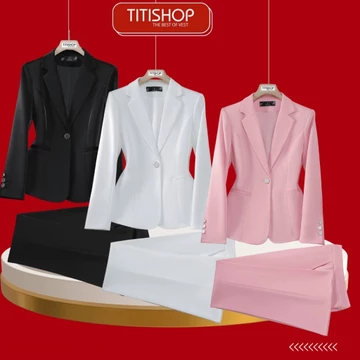 ( Đặt Nhanh ) Áo Blazer Nữ,Áo Vest Nữ , Bộ Blazer Nữ TITISHOP,Suit Nữ Công Sở,Bộ Vest Nữ Công Sở ACC 1886 110